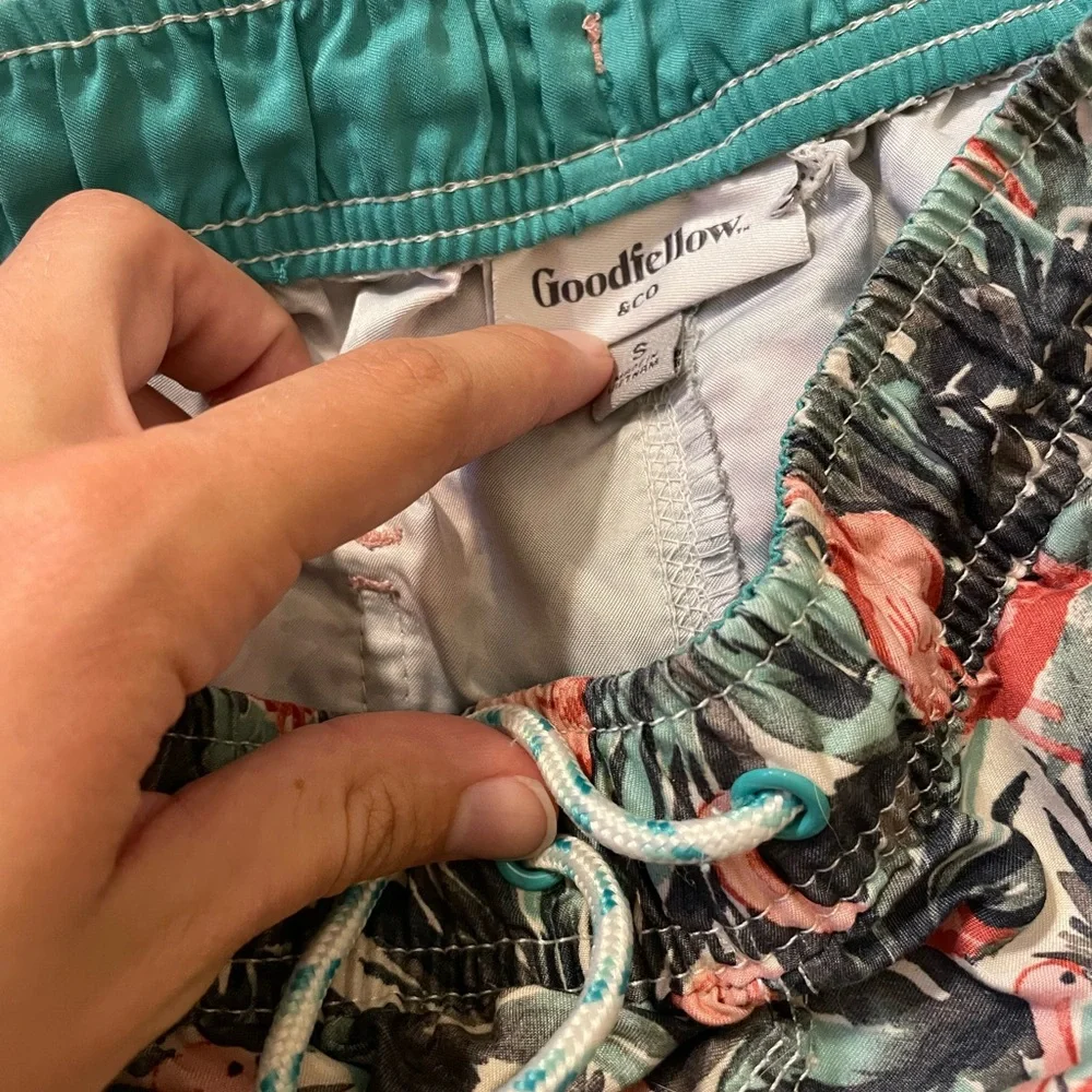 EUC Flamingo Patterned Board Shorts/ Swim Trunks